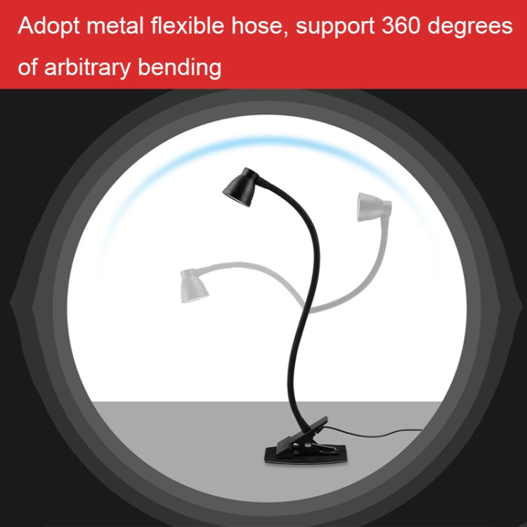 668A001 USB Lampada da scrivania con tubo flessibile a 360 gradi, specifiche:, White Stepless Dimming, Black Stepless Dimming, White Two-speed Dimming, Black Two-speed Dimming