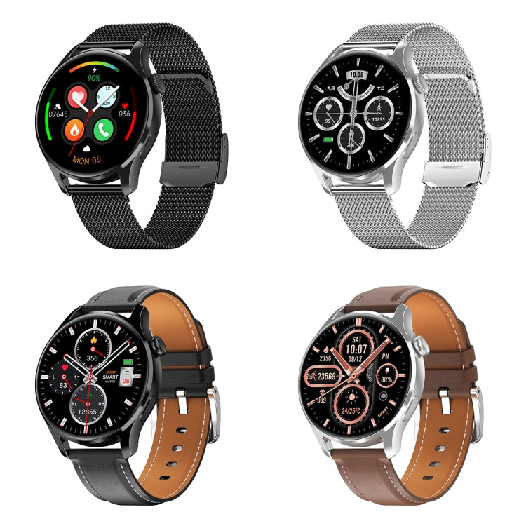 HD3 Smart Watch con monitoraggio della frequenza cardiaca da 1,32 pollici con funzione di pagamento, Black Steel, Silver Steel, Black Leather, Silver Leather