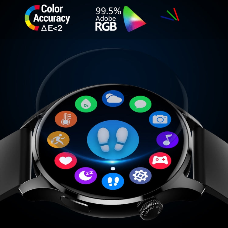 HD3 Smart Watch con monitoraggio della frequenza cardiaca da 1,32 pollici con funzione di pagamento, Black Steel, Silver Steel, Black Leather, Silver Leather