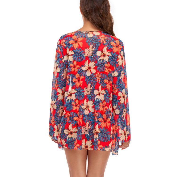 Costume da bagno donna con scialle in rete e spacco