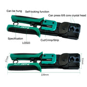 ProsKit Pinza a crimpare a cricchetto in rete con manico in ferro 6/8P a doppio uso, CP-376ER
