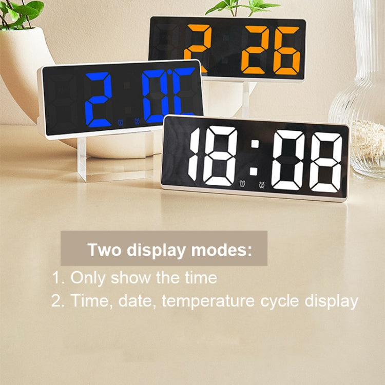 Sveglia da comodino a LED Batteria plug-in Orologio a doppio scopo, 6628 White, 6628 Blue, 6628 Orange