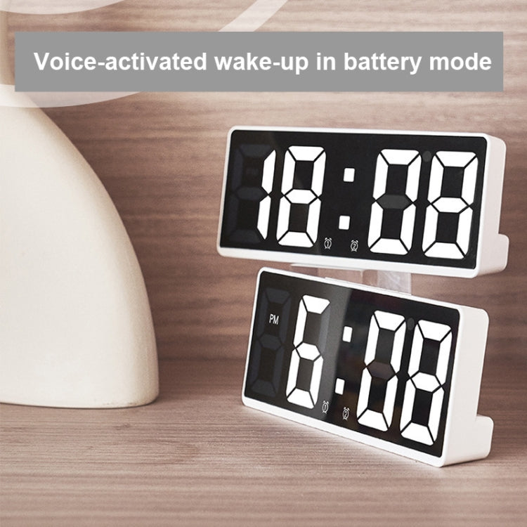 Sveglia da comodino a LED Batteria plug-in Orologio a doppio scopo, 6628 White, 6628 Blue, 6628 Orange