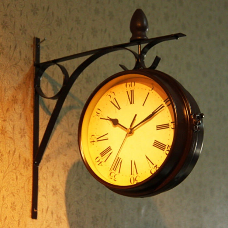 Orologio da parete per la casa retrò in ferro Orologio da appendere a doppio lato, Monochrome