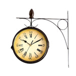 Orologio da parete per la casa retrò in ferro Orologio da appendere a doppio lato, Monochrome