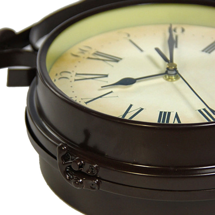 Orologio da parete per la casa retrò in ferro Orologio da appendere a doppio lato, Monochrome