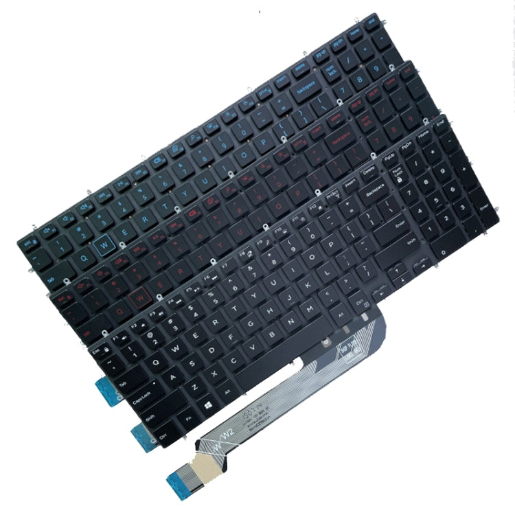 US Version Keyboard for Dell Inspiron 15-7566 5567 7567 5565 5570 7577 P65F, White with Backlight, Blue with Backlight, Red with Backlight