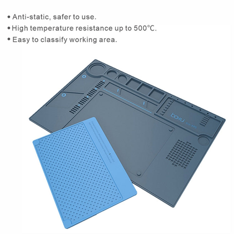 BAKU BA-695 2 in 1 TPR + Silicone Heat Resistant Insulation Mat for Phone Computer Repair, BAKU BA-695