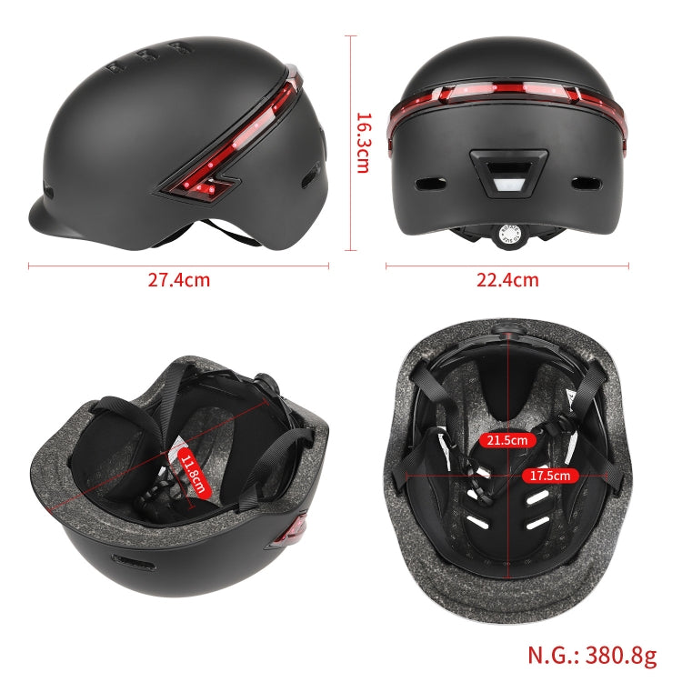 Casco da bicicletta Casco da bicicletta ultraleggero con telecomando spia luminosa, Cycling Helmet (Black), Cycling Helmet (White)