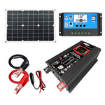 Inverter per generatore solare domestico+regolatore 30A+pannello solare 18W 12V, Black 12V To 220V, Black 12V To 110V, Yellow 12V To 220V, Yellow 12V To 110V