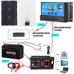 Inverter per generatore solare domestico+regolatore 30A+pannello solare 18W 12V, Black 12V To 220V, Black 12V To 110V, Yellow 12V To 220V, Yellow 12V To 110V