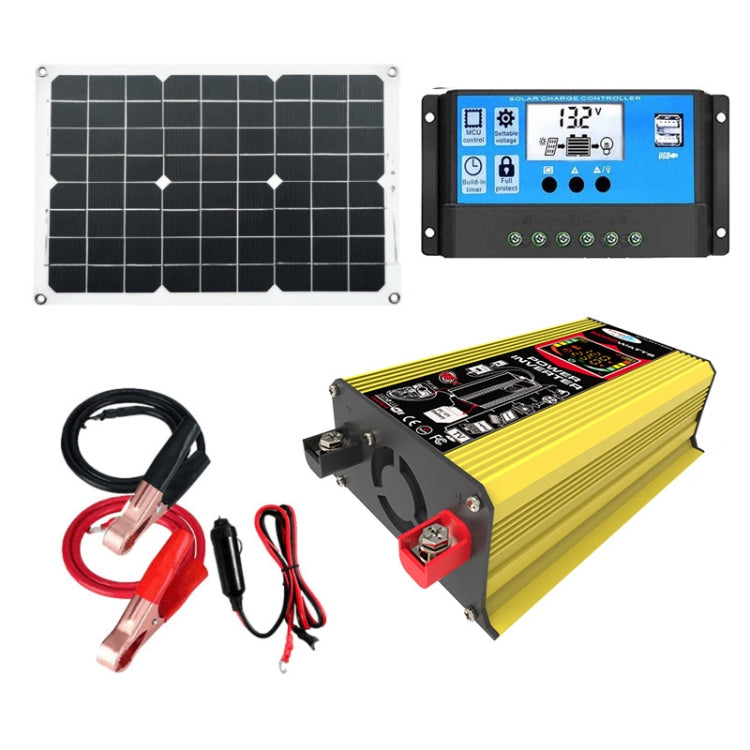Inverter per generatore solare domestico+regolatore 30A+pannello solare 18W 12V, Black 12V To 220V, Black 12V To 110V, Yellow 12V To 220V, Yellow 12V To 110V
