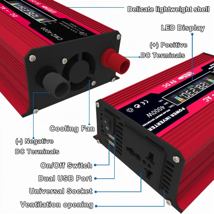 Inverter 300W 12V a 110/220V con regolatore 30A