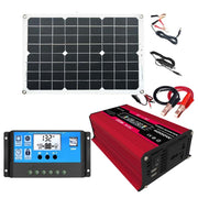 Inverter per sistemi di energia solare+regolatore 30A+pannello solare 18W 18V, Black 12V To 220V, Black 12V To 110V, Red 12V To 220V, Red 12V To 110V
