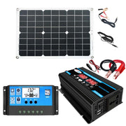 Solar Power System Inverter 30A Controller + pannello solare 18W 12V, specifica:, Black 12V To 110V, Black 12V To 220V, Yellow 12V To 110V, Yellow 12V To 220V