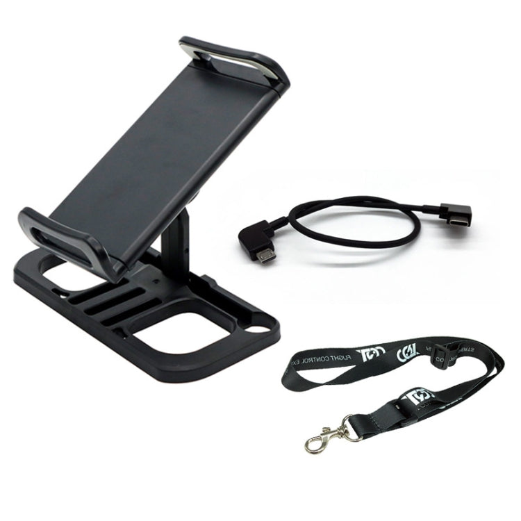 Clip per staffa estesa per tablet con supporto per controller remoto drone, With Lanyard & 8 Pin Line, With Lanyard & Type-C Line, With Lanyard & Micro USB Line, With Lanyard, Only Bracket
