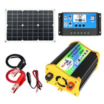 Inverter per generatore solare domestico+regolatore 30A+pannello solare 18W 12V, specifica:, Black 12V To 220V, Black 12V To 110V, Yellow 12V To 220V, Yellow 12V To 110V