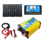 Inverter per generatore solare domestico+regolatore 30A+pannello solare 18W 12V, specifica:, Black 12V To 220V, Black 12V To 110V, Yellow 12V To 220V, Yellow 12V To 110V