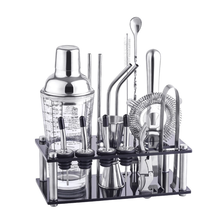 Shaker in vetro 400 ml con set bartending K17-3