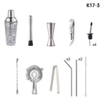 Shaker in vetro 17 in 1 da 400 ml con set shaker graduato, K17-3
