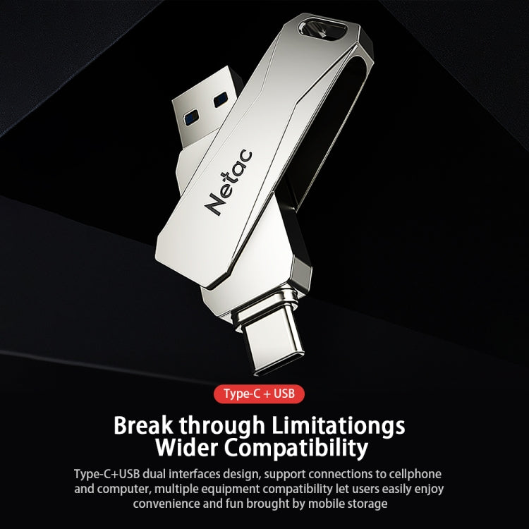 Netac U782C Type-C Dual Interface Computer ad alta velocità USB Flash Drive, 32GB, 64GB, 128GB
