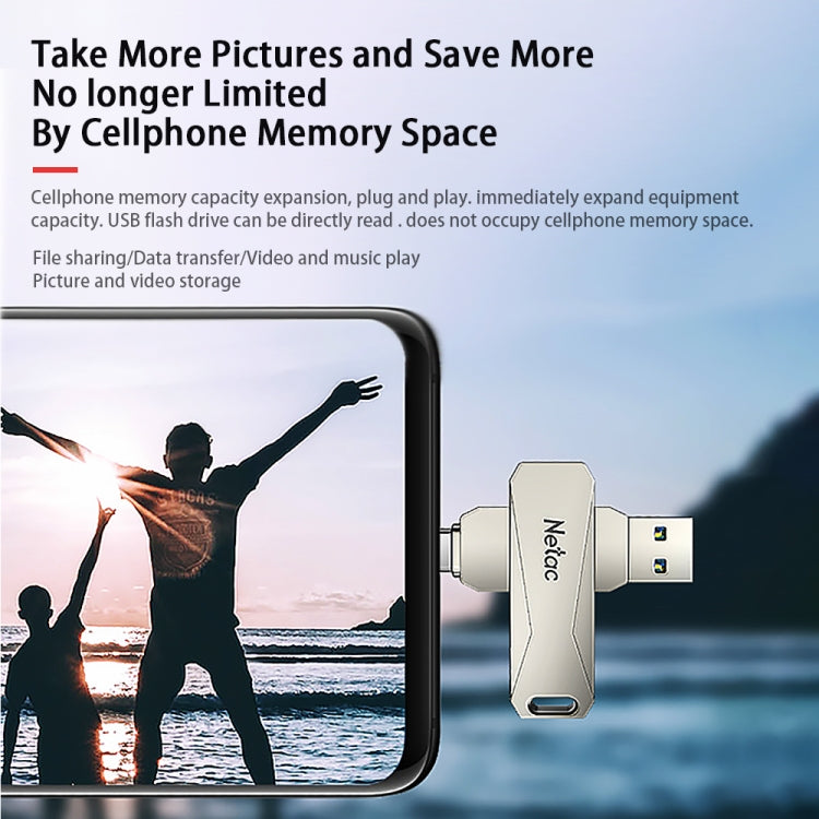 Netac U782C Type-C Dual Interface Computer ad alta velocità USB Flash Drive, 32GB, 64GB, 128GB