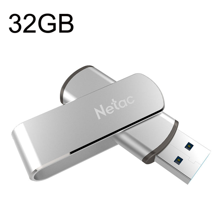 Netac U388 USB 3.0 ad alta velocità con disco rotante per computer da auto in metallo, 16GB, 32GB, 64GB, 128GB