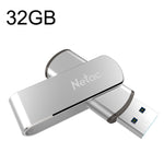 Netac U388 USB 3.0 ad alta velocità con disco rotante per computer da auto in metallo, 16GB, 32GB, 64GB, 128GB