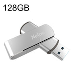Netac U388 USB 3.0 ad alta velocità con disco rotante per computer da auto in metallo, 16GB, 32GB, 64GB, 128GB