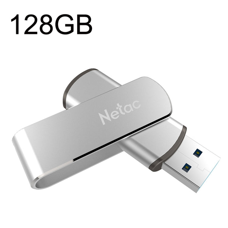 Netac U388 USB 3.0 ad alta velocità con disco rotante per computer da auto in metallo, 16GB, 32GB, 64GB, 128GB