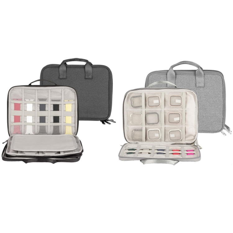 Borsa portaoggetti per cavo dati portatile con cinturino a doppio strato, Double-Layer Black, Double-Layer Grey