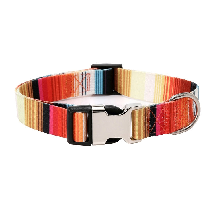 2 pezzi collare con motivo stampato in cotone poliestere stile etnico per animali domestici, dimensioni:, S: 1.5x27-43cm, M: 2.0x32-52cm, L: 2.5x38-61cm