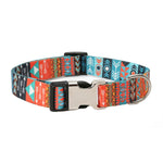 2 pezzi collare con motivo stampato in cotone poliestere stile etnico per animali domestici, dimensioni:, S: 1.5x27-43cm, M: 2.0x32-52cm, L: 2.5x38-61cm