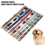 2 pezzi collare con motivo stampato in cotone poliestere stile etnico per animali domestici, dimensioni:, XL: 2.5x43-71cm
