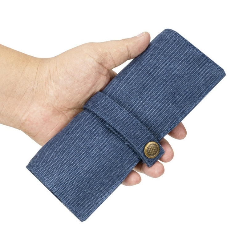Custodia portatile per orologio e cinturino in tela di nylon, Blue, Black, Grey, Orange, Khaki