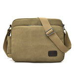 Borsa a spalla singola versatile in tela vintage da uomo RuYiHuang, Khaki, Black, Brown