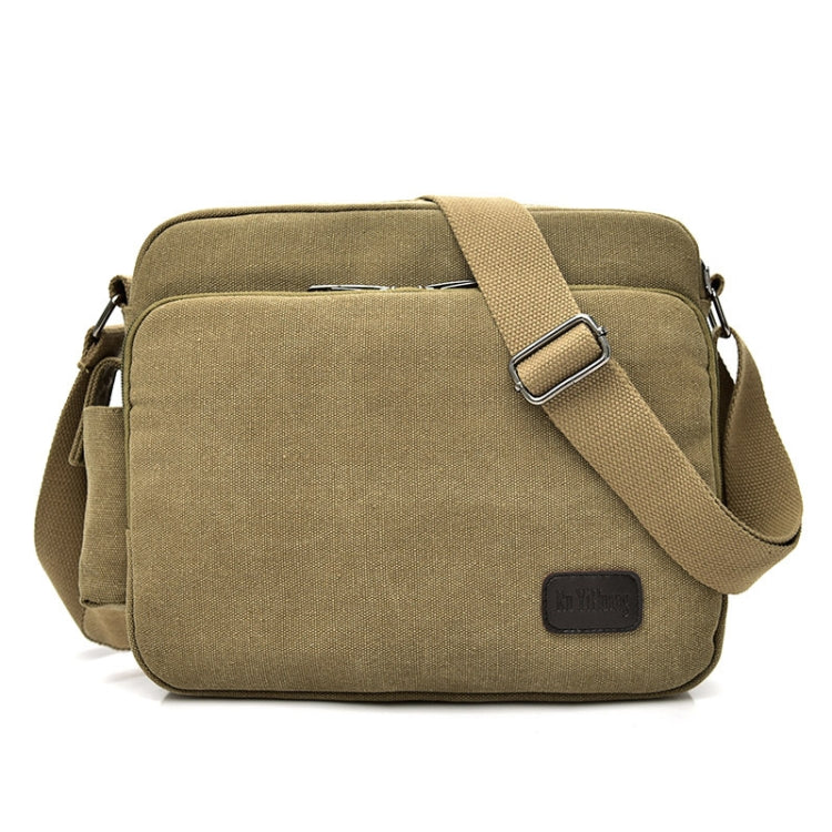 Borsa a spalla singola versatile in tela vintage da uomo RuYiHuang, Khaki, Black, Brown