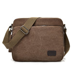 Borsa a spalla singola versatile in tela vintage da uomo RuYiHuang, Khaki, Black, Brown