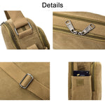 Borsa a spalla singola versatile in tela vintage da uomo RuYiHuang, Khaki, Black, Brown