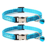 Collare per gatti in nylon riflettente notturno da 2 pezzi con campanello, No Carving Green, No Carving Sky Blue, No Carving Purple, No Carving Grass Green, No Carving Black, No Carving Rose Red