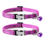 Collare per gatti in nylon riflettente notturno da 2 pezzi con campanello, No Carving Green, No Carving Sky Blue, No Carving Purple, No Carving Grass Green, No Carving Black, No Carving Rose Red