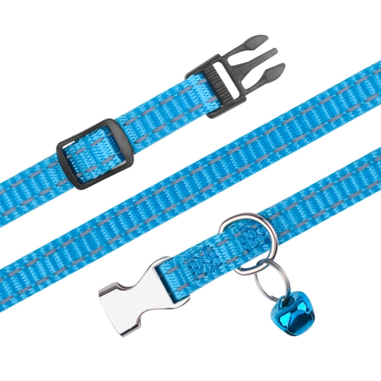Collare per gatti in nylon riflettente notturno da 2 pezzi con campanello, No Carving Green, No Carving Sky Blue, No Carving Purple, No Carving Grass Green, No Carving Black, No Carving Rose Red