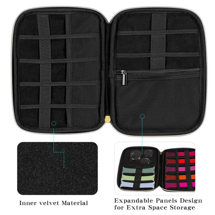 Custodia per accessori per orologi con cinturino in velluto, Blue S, Black S, Pink S, Blue M, Black M, Pink M, Blue L, Black L, Pink L