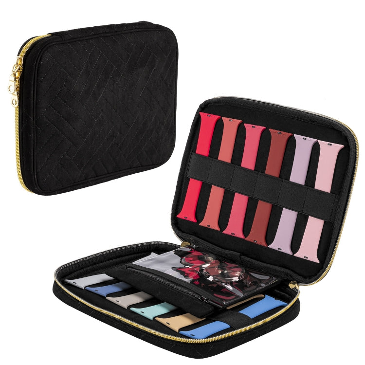 Custodia per accessori per orologi con cinturino in velluto, Blue S, Black S, Pink S, Blue M, Black M, Pink M, Blue L, Black L, Pink L