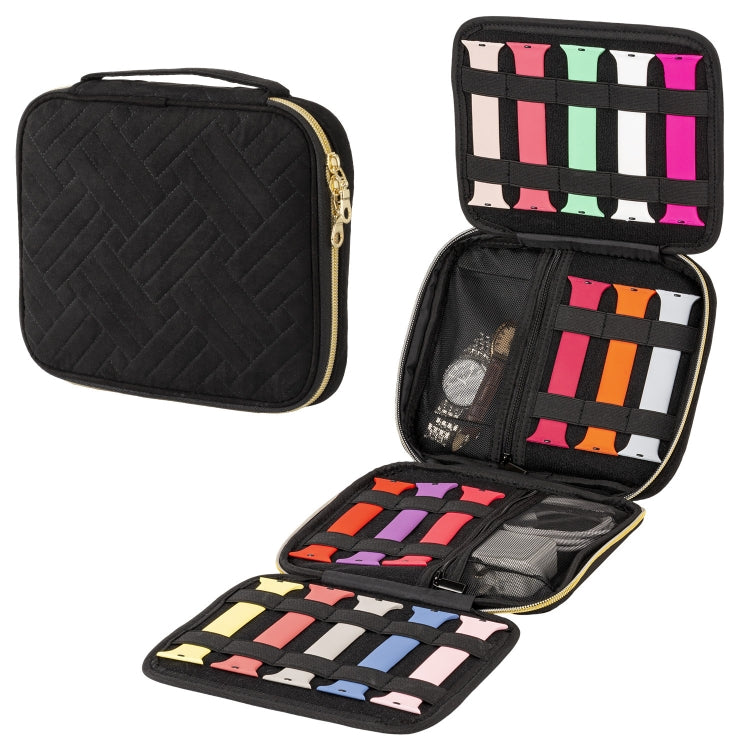 Custodia per accessori per orologi con cinturino in velluto, Blue S, Black S, Pink S, Blue M, Black M, Pink M, Blue L, Black L, Pink L