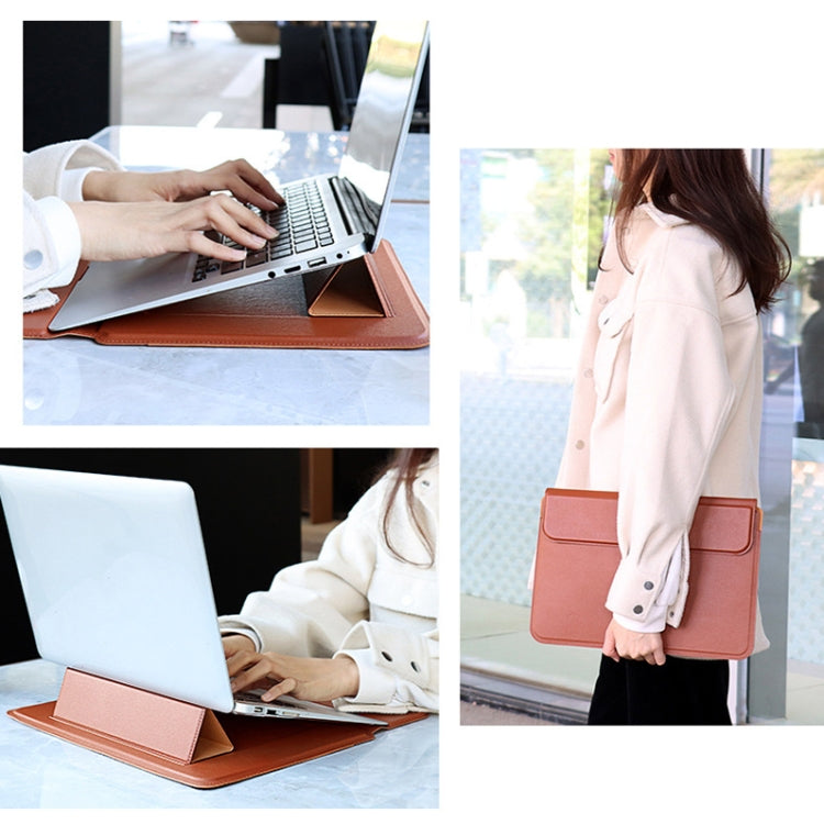 Borsa per laptop in pelle PU08DZ con funzione di supporto, 13.3 inches, 14.1-15.4 inches