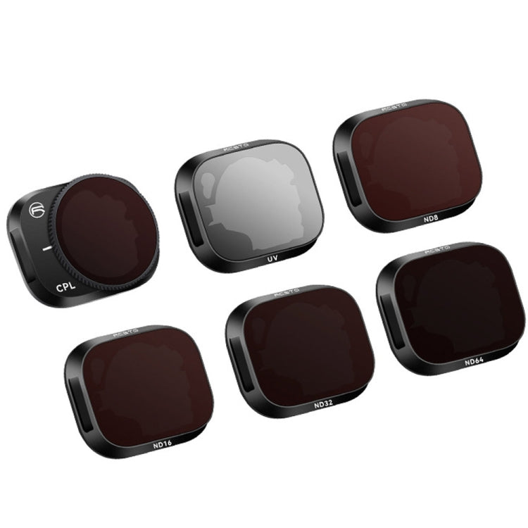 RCSTQ Accessori per filtri regolabili in lega di alluminio per DJI Mini 3 Pro, stile:, UV, CPL, ND8, ND16, ND32, ND64, 4 In 1 Set, 6 In 1 Set