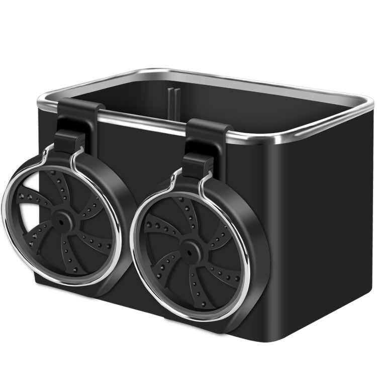 Scatola di carta per auto Scatola per braccioli appesa Scatola portabicchieri, Black Double Cup, Beige Double Cup