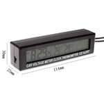 Display elettronico a LED a doppia temperatura interna ed esterna + orologio + tensione, 4 in 1 Orange+Blue