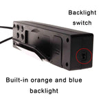 Display elettronico a LED a doppia temperatura interna ed esterna + orologio + tensione, 4 in 1 Orange+Blue